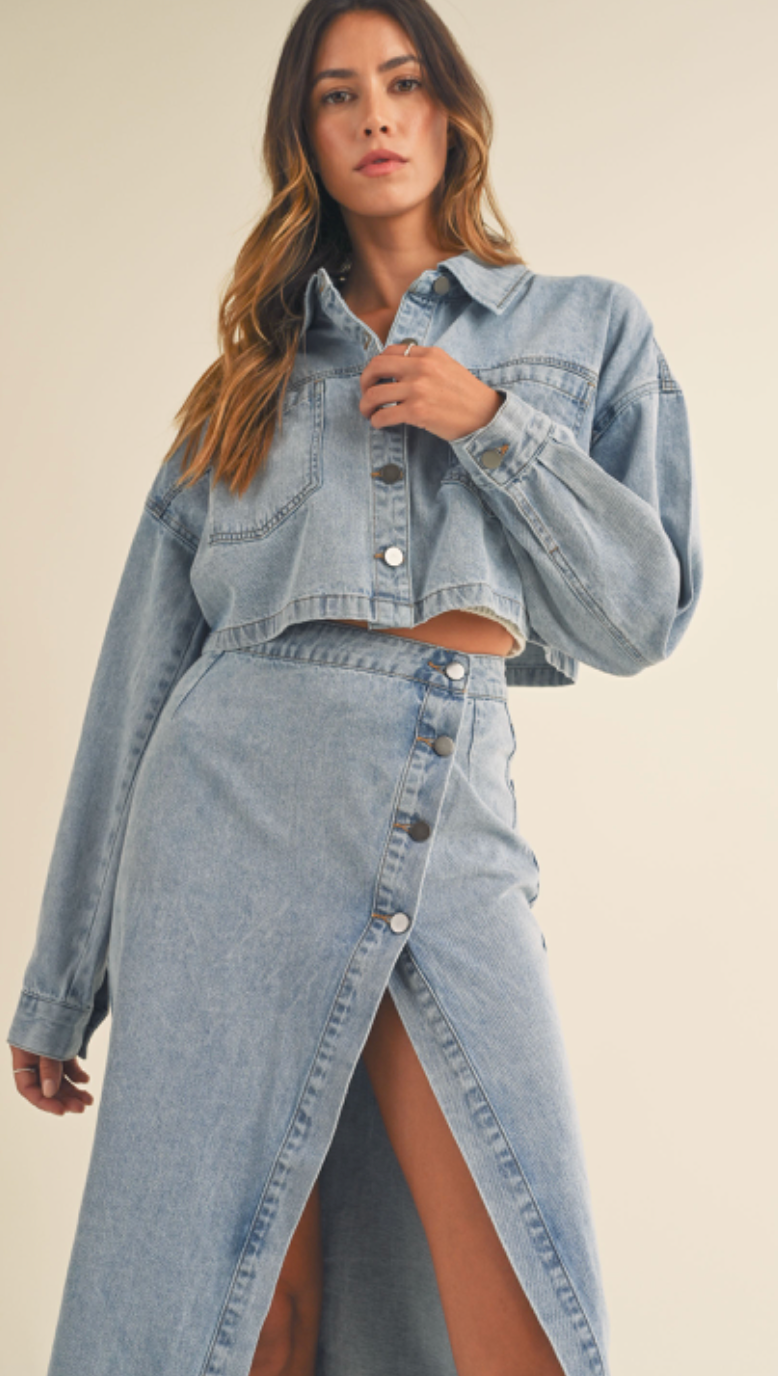 Denim Jacket & Skirt Set of 2