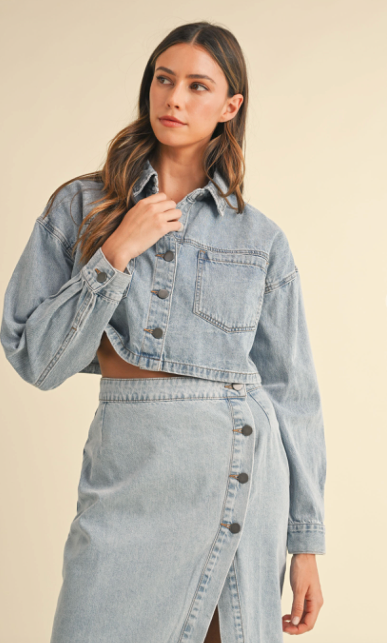 Denim Jacket & Skirt Set of 2