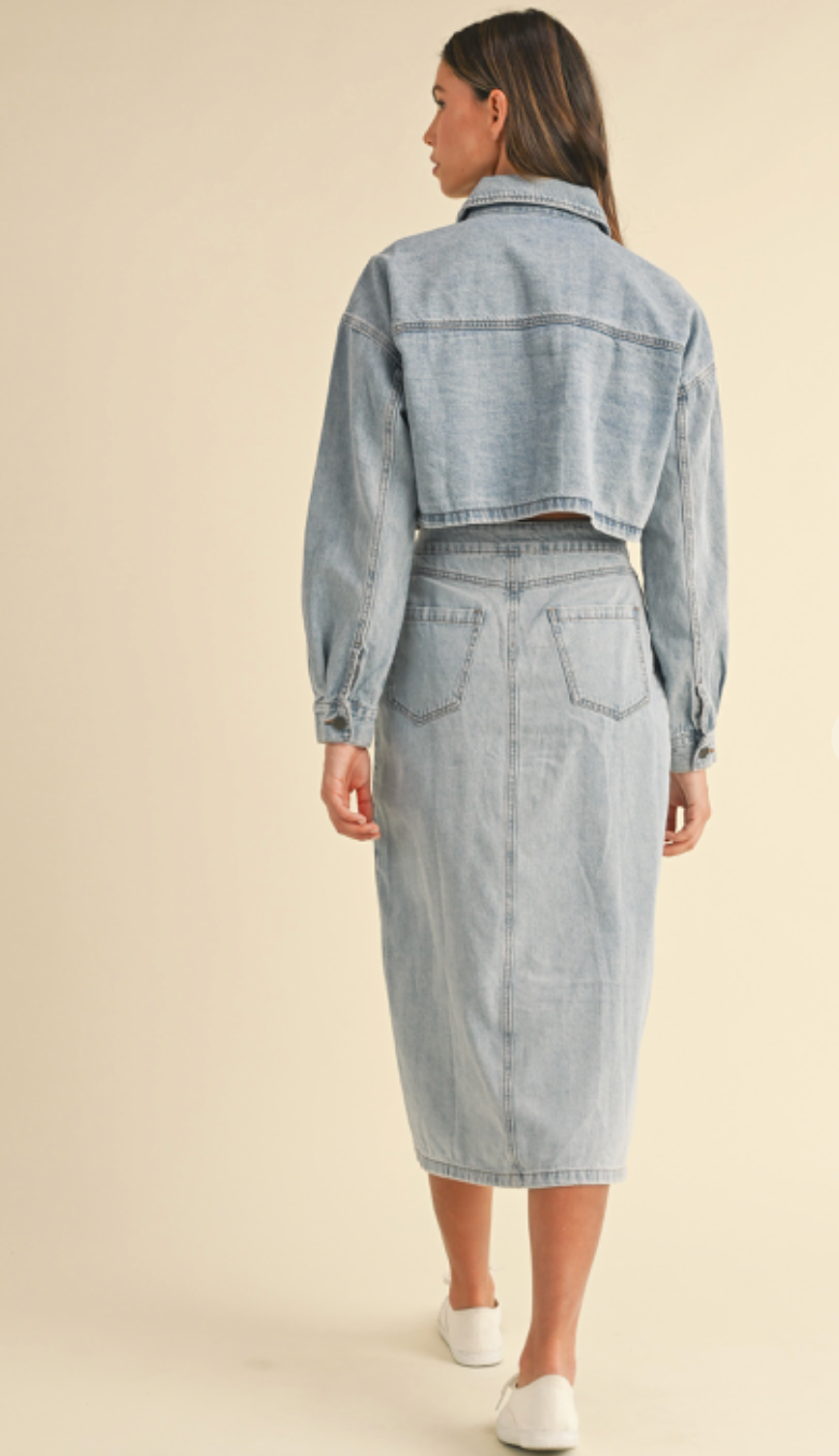 Denim Jacket & Skirt Set of 2