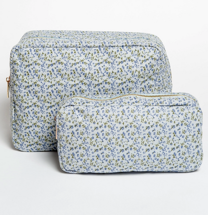 Ditsy Floral Cosmetic Bag L Blue