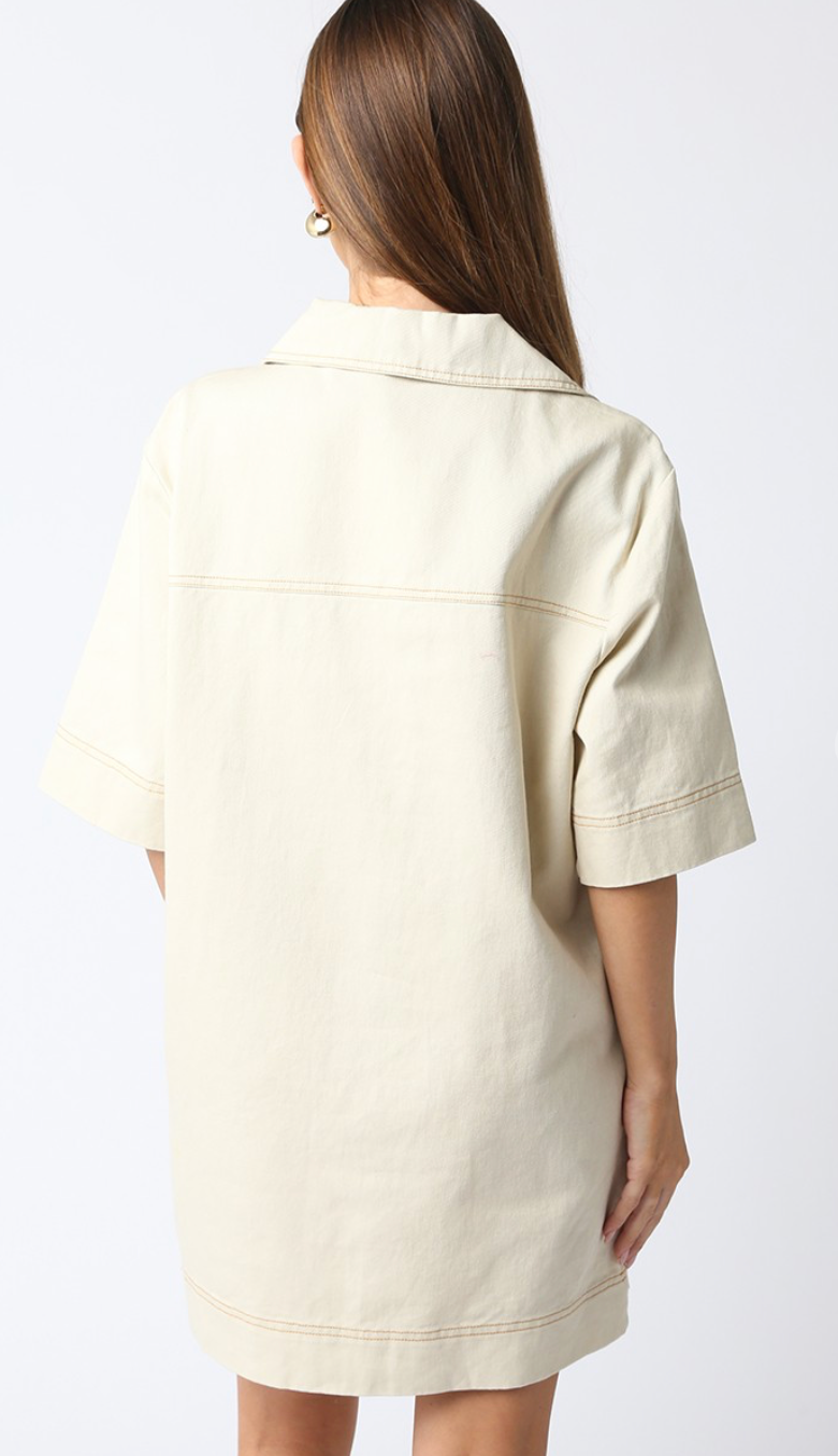 Natural Denim Pockets Dress