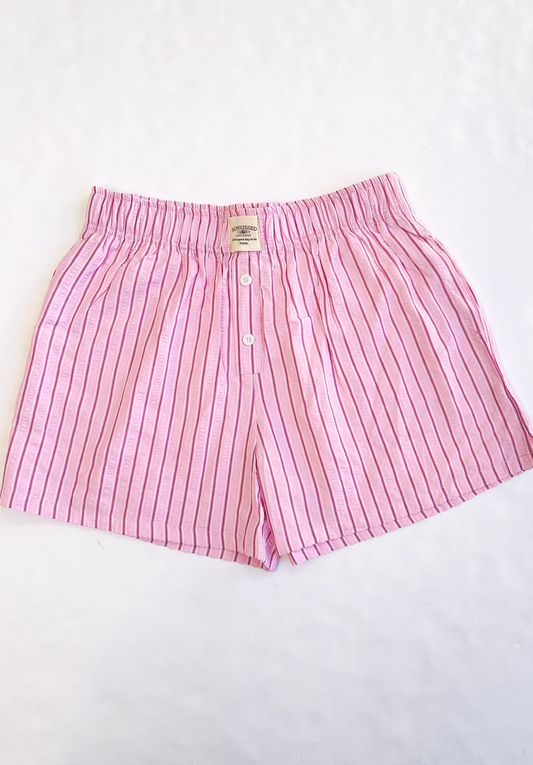Everyday Boxer Shorts Pink Halo Stripe