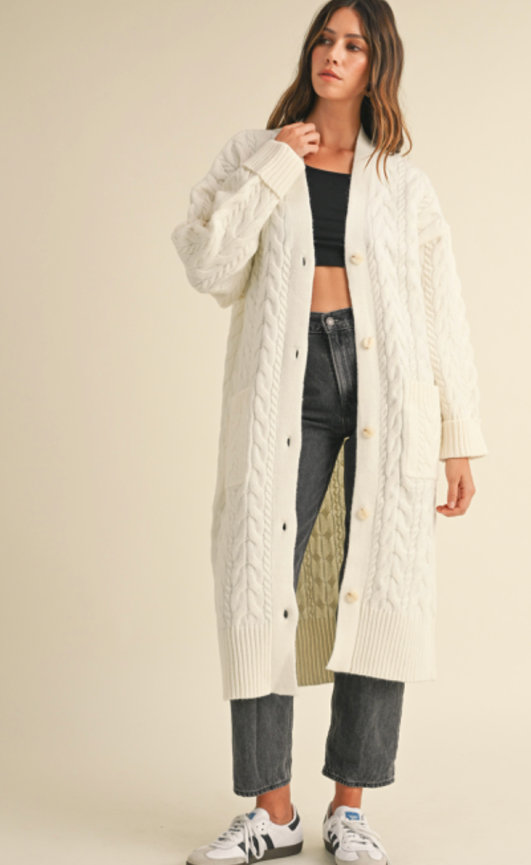 Cable Knit Duster Cardigan