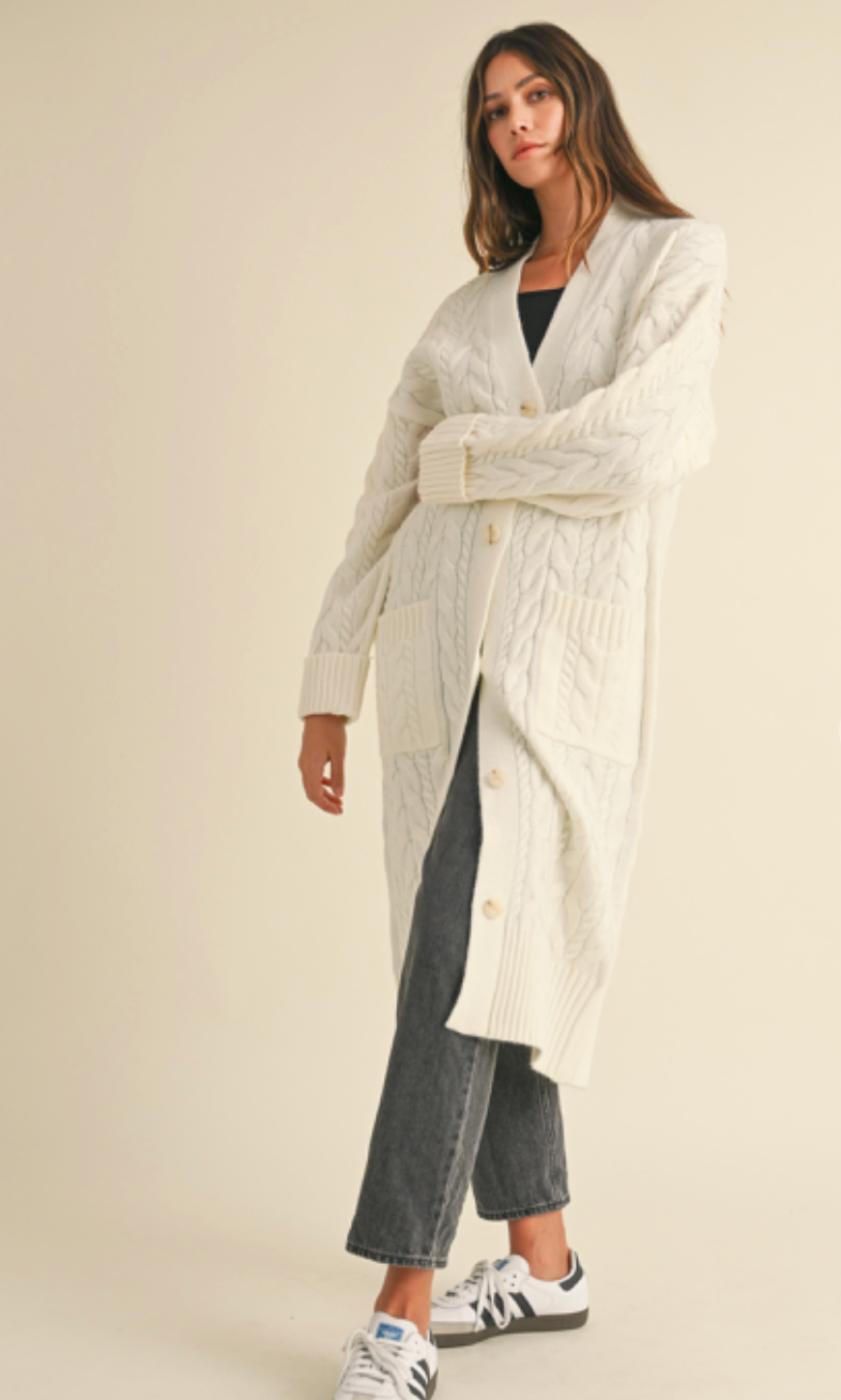 Cable Knit Duster Cardigan