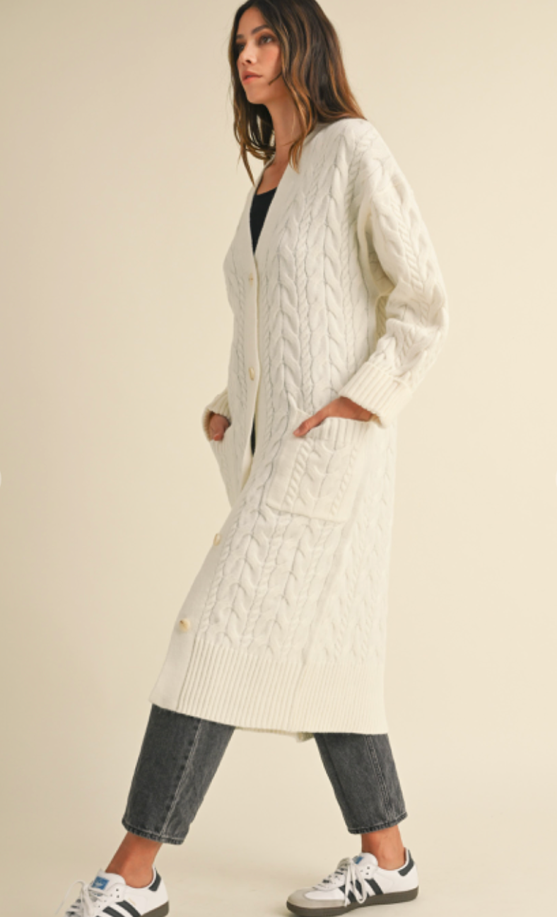 Cable Knit Duster Cardigan
