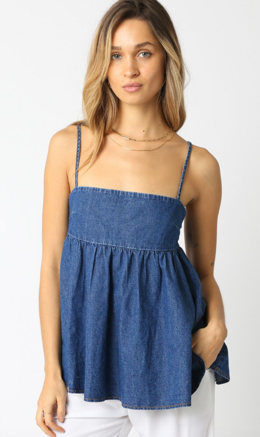 Denim Babydoll Top
