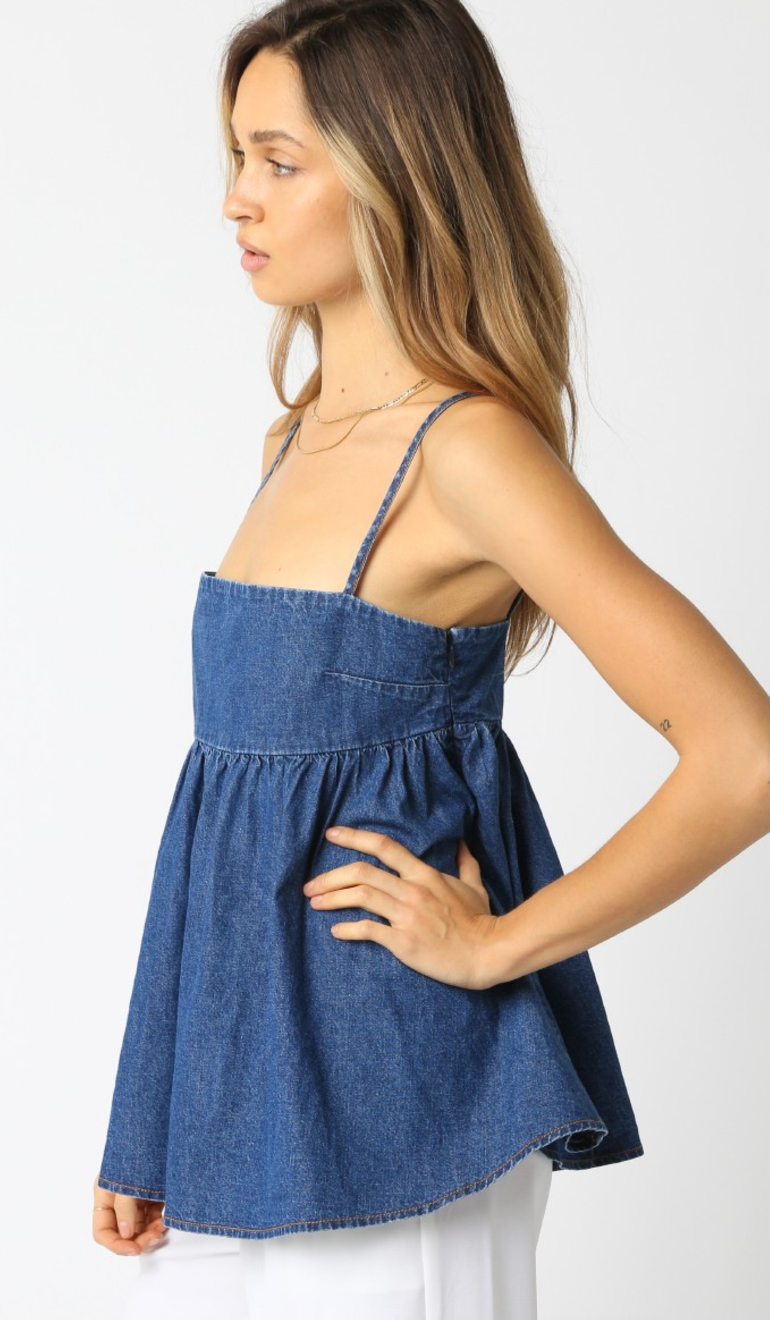 Denim Babydoll Top