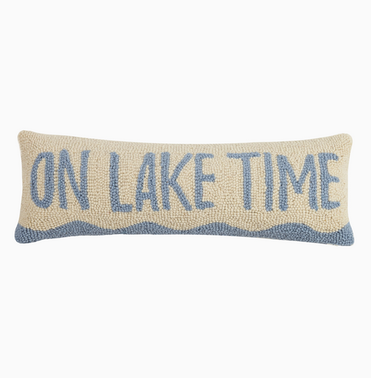 On Lake Time Hook Pillow