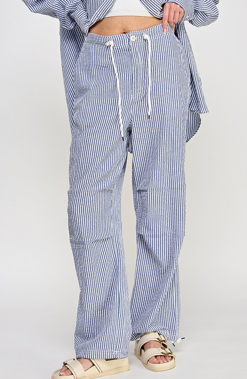 Blue Striped Seersucker Pants