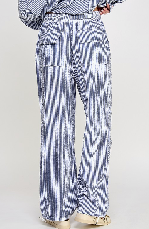 Blue Striped Seersucker Pants