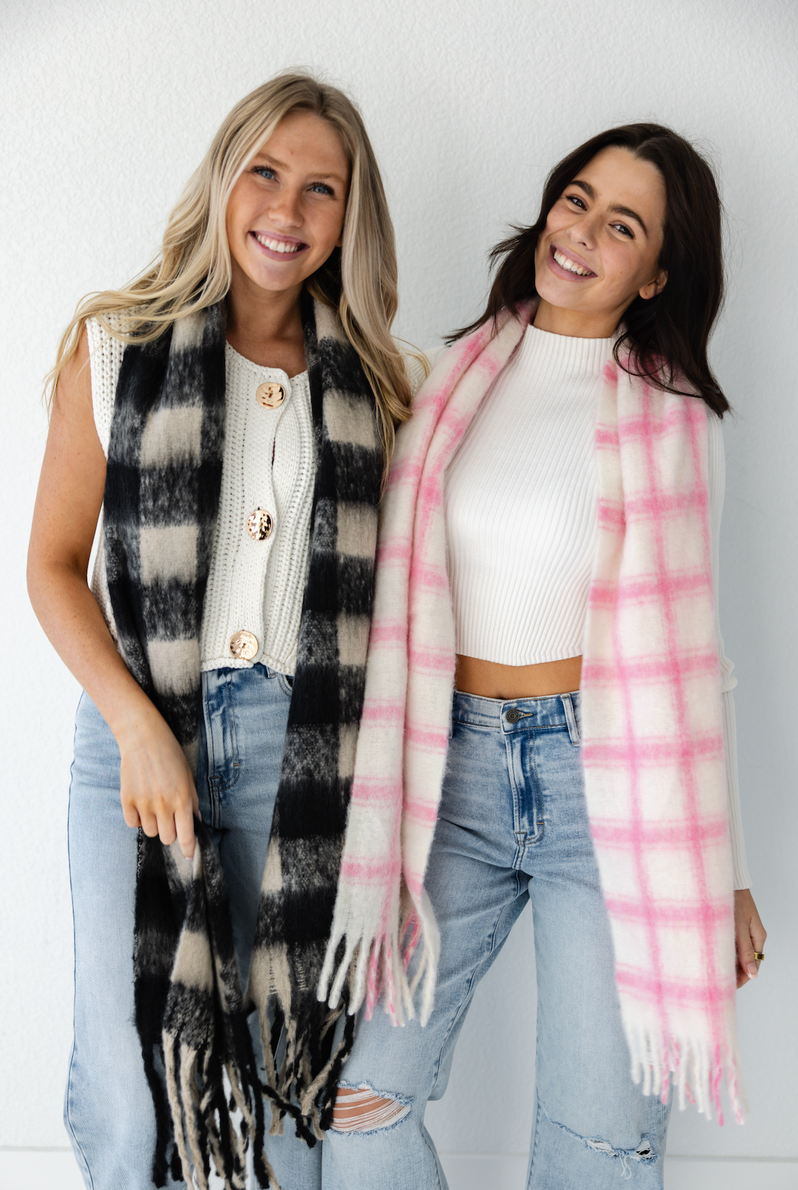 Black Plaid Scarf