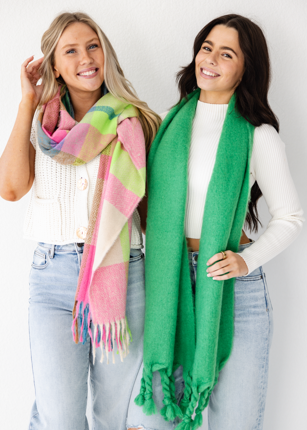 Green Chunky Blanket Scarf