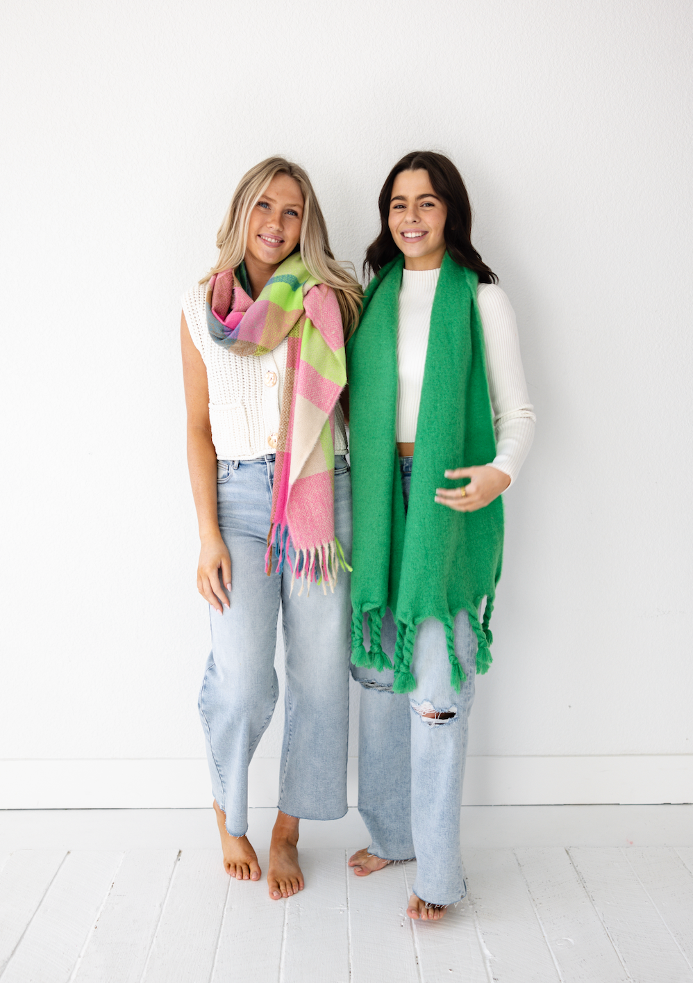 Green Chunky Blanket Scarf