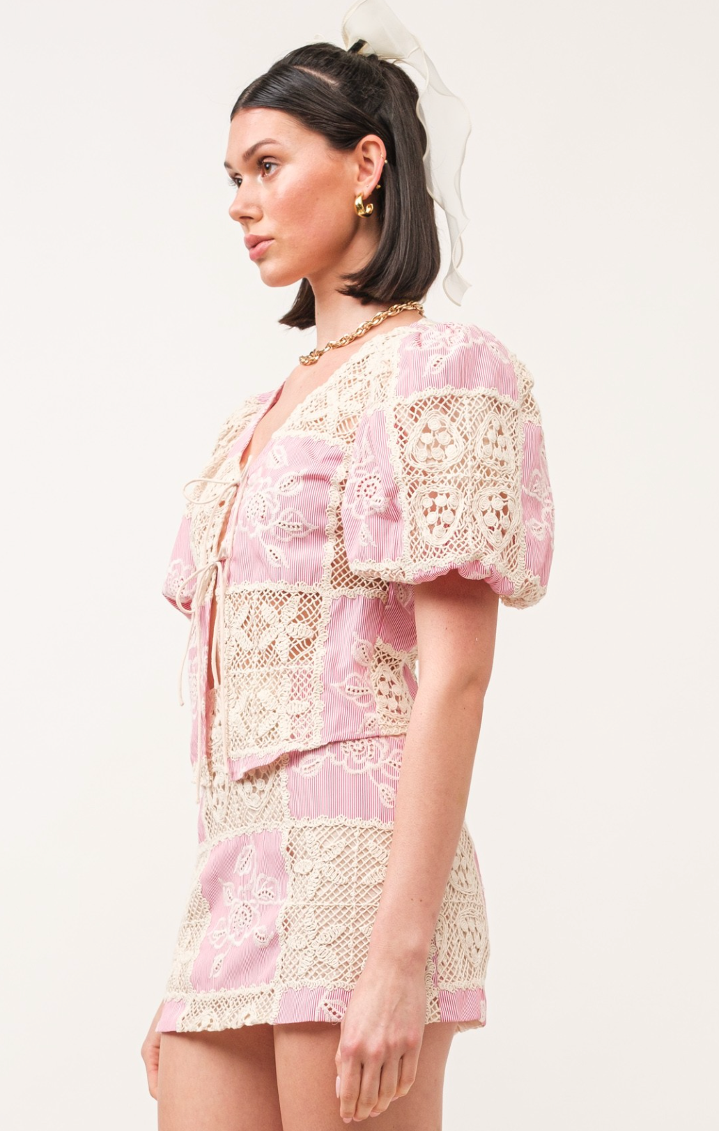 Carmine Crochet Mini Skirt