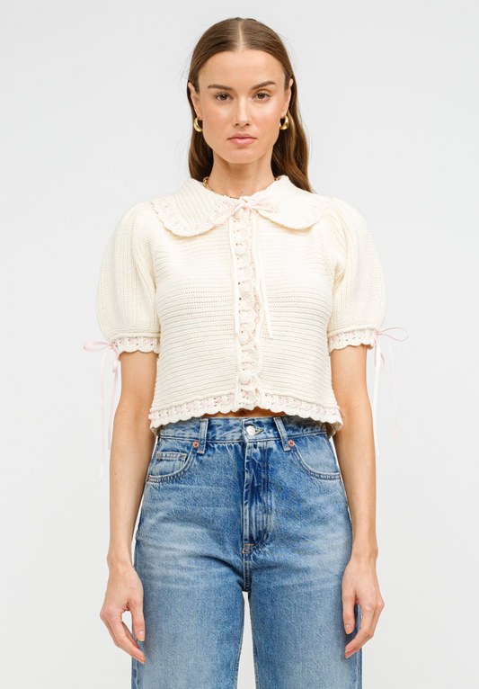 Lily Crochet Scallop Knit Top