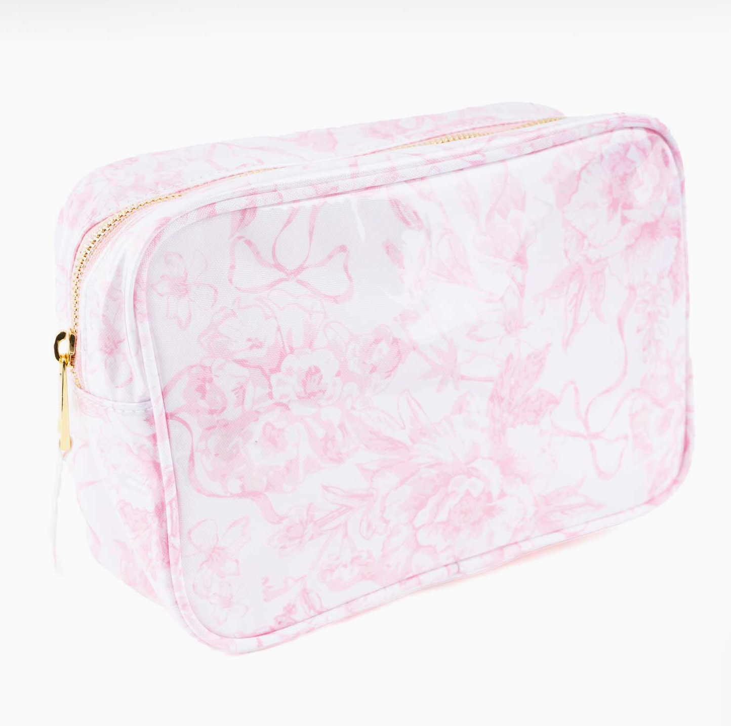 Pink Bow Toile Rectangle Cosmetic Bag