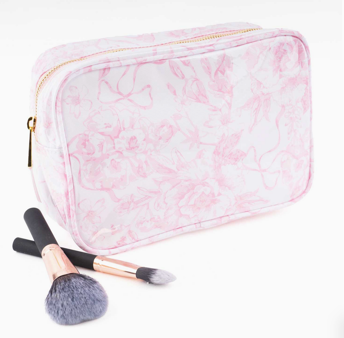 Pink Bow Toile Rectangle Cosmetic Bag