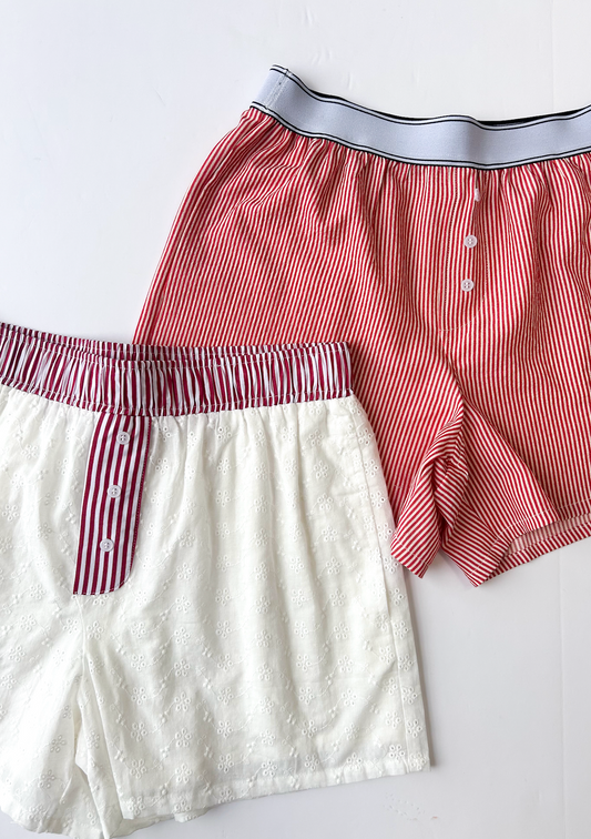 Cotton Eyelet Boxer Shorts