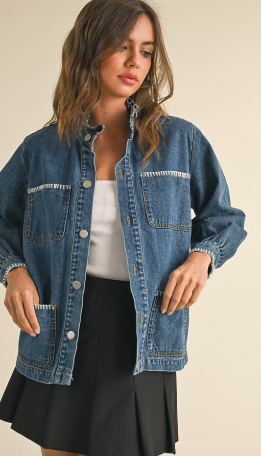 Stitch Detail Denim Jacket