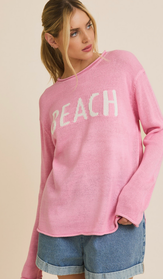 Beach Pink Sweater Top