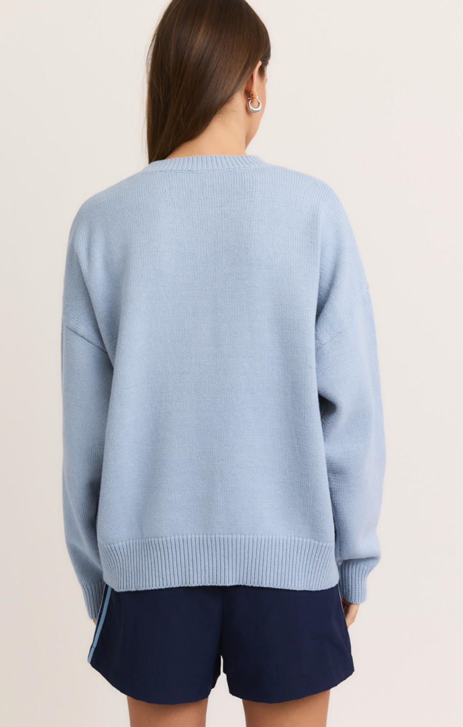 Cherry Teddy Bear Sweater Blue
