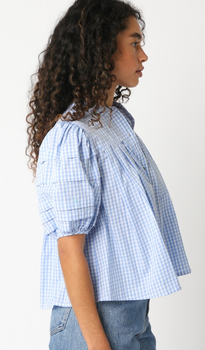 Harlow Checkered Blouse Blue