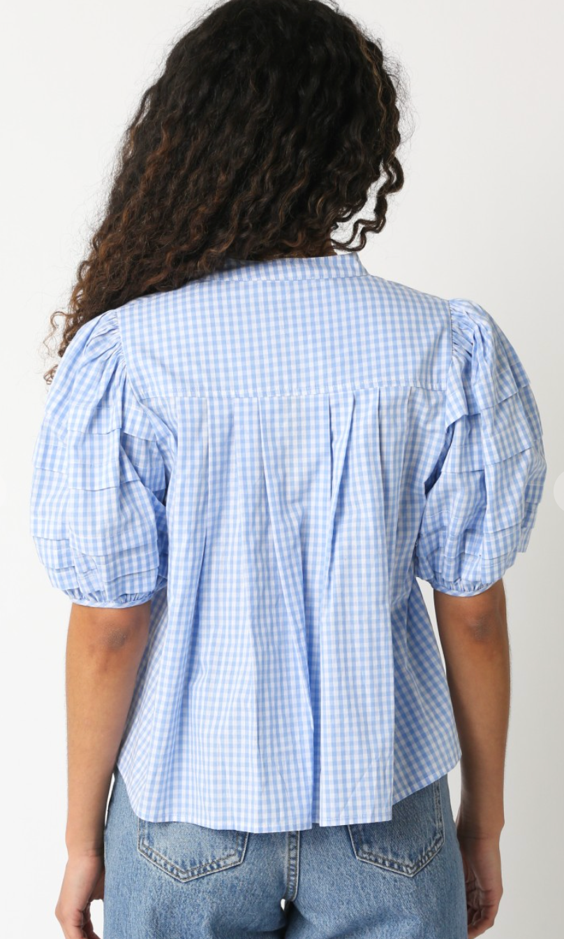 Harlow Checkered Blouse Blue