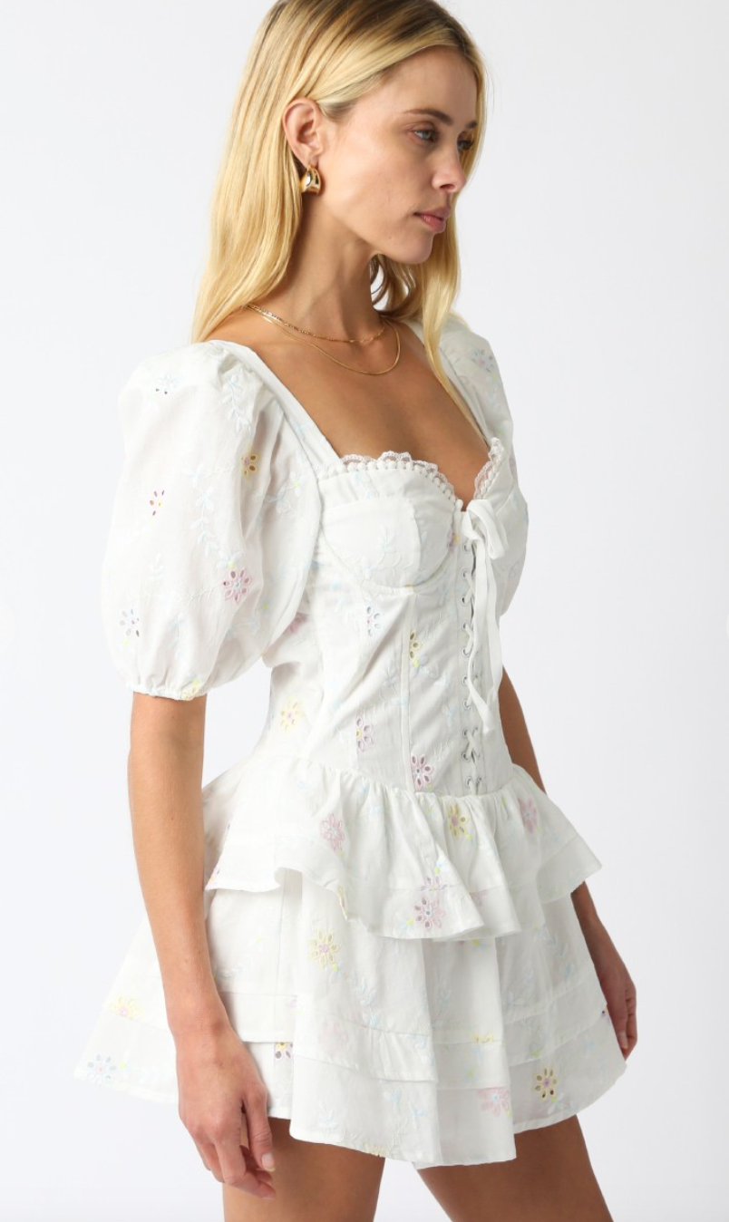 Chelsea Eyelet Floral Corset Dress