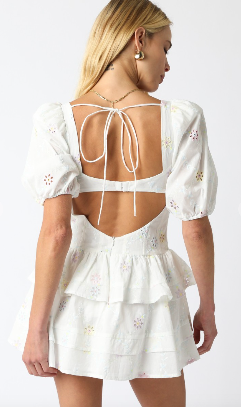 Chelsea Eyelet Floral Corset Dress