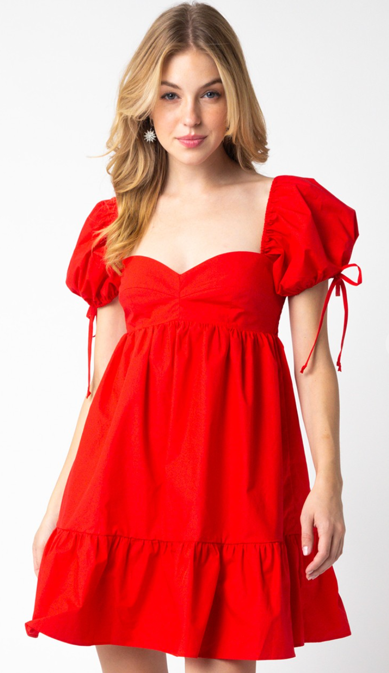 Classic Babydoll Dress Red