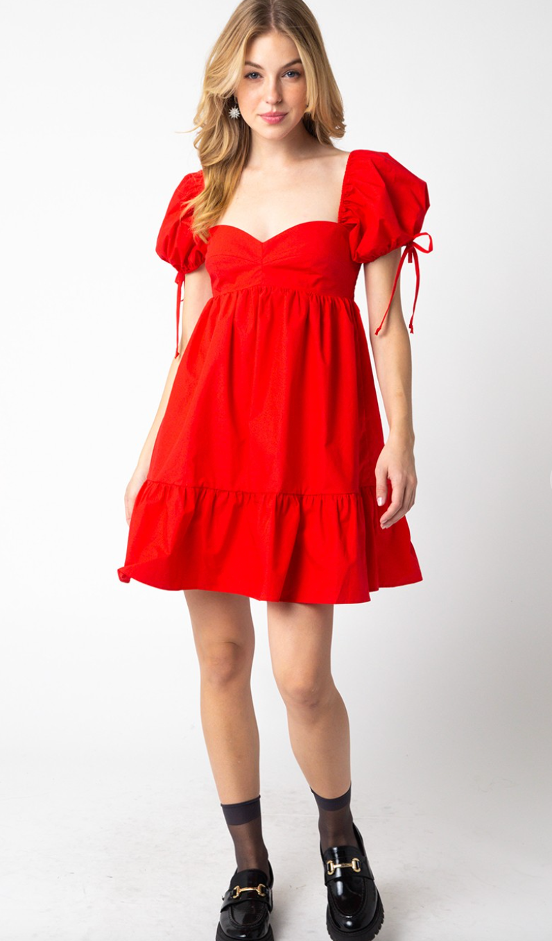 Classic Babydoll Dress Red