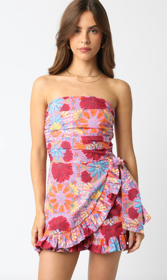 Wallflower Tied Strapless Romper