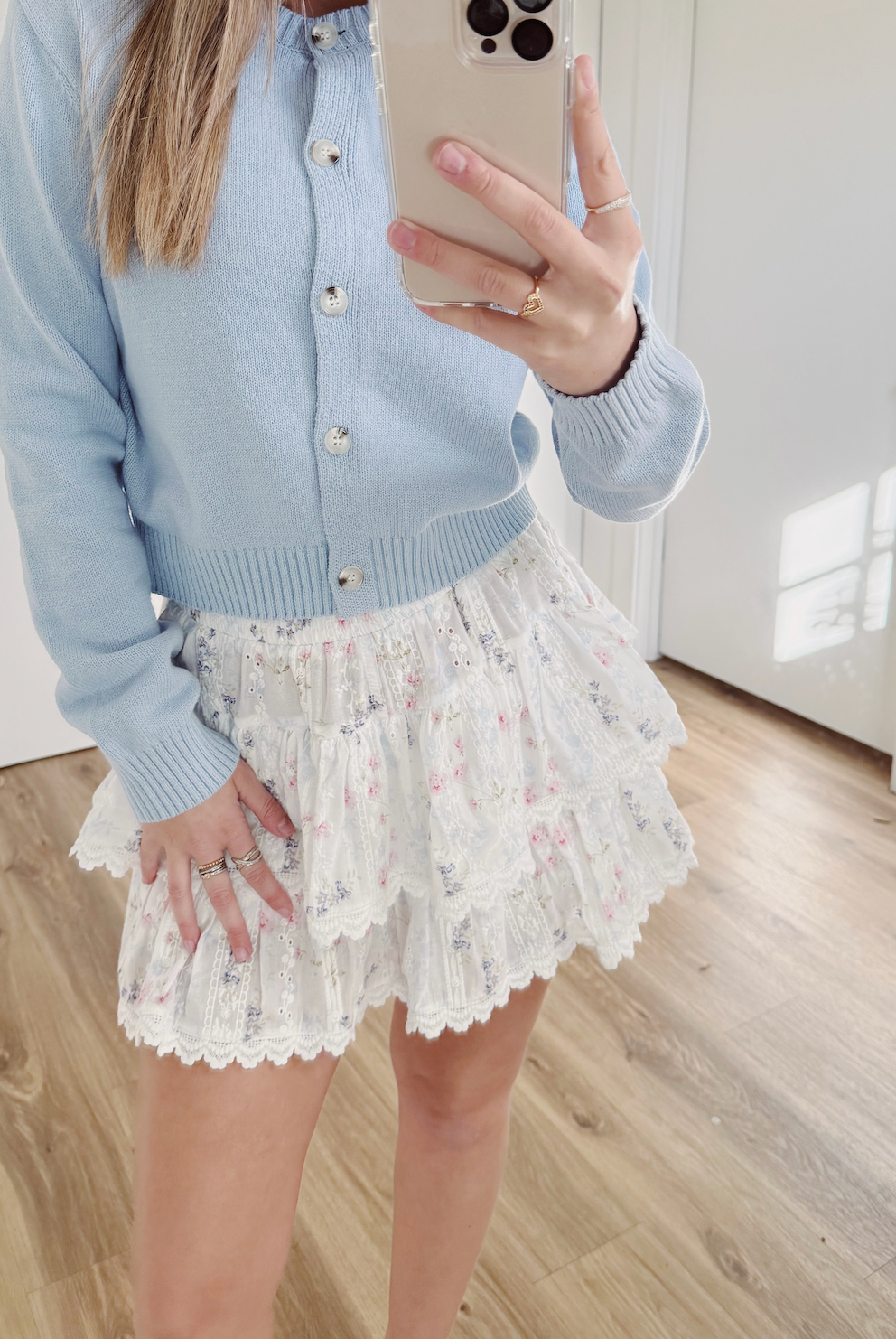 Lace Garden Tiered Mini Skirt