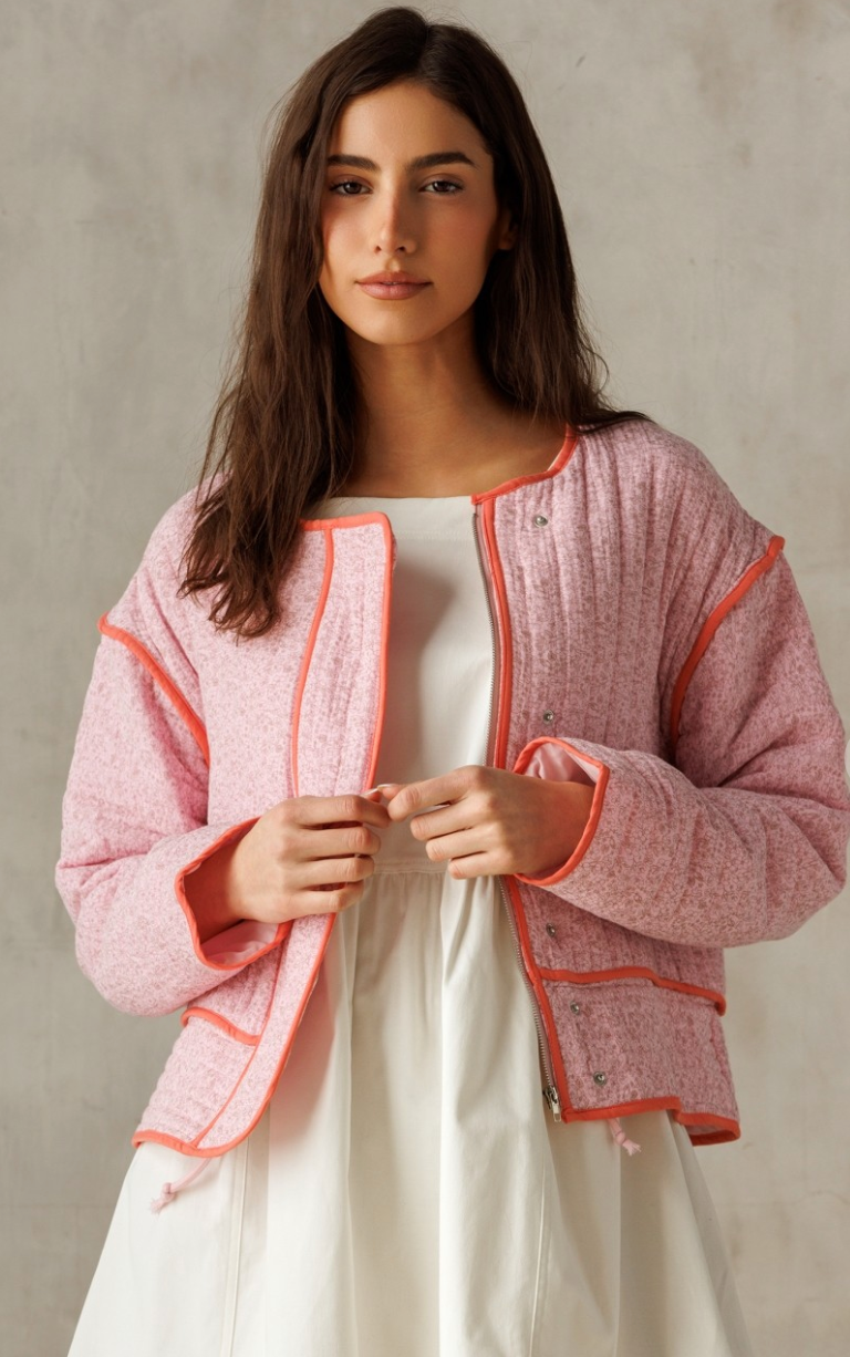 Pink & Orange Quilted Jacket