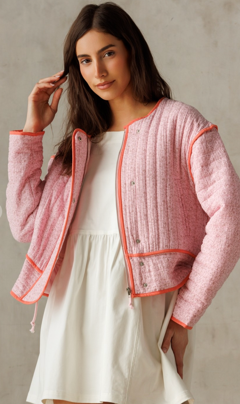 Pink & Orange Quilted Jacket