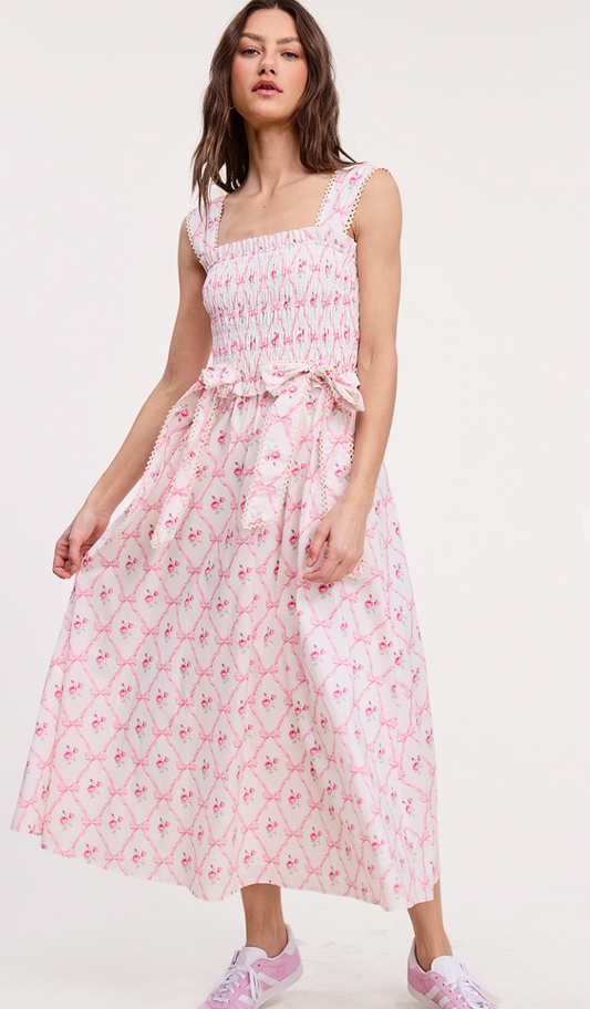 Romantic Ribbon Midi Dress