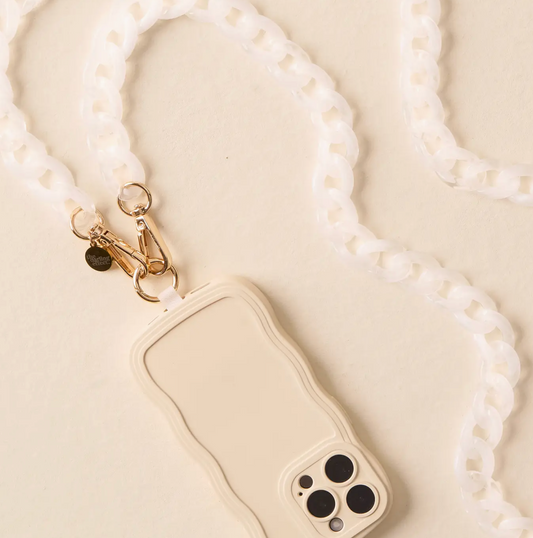 Phone Crossbody Chain - White