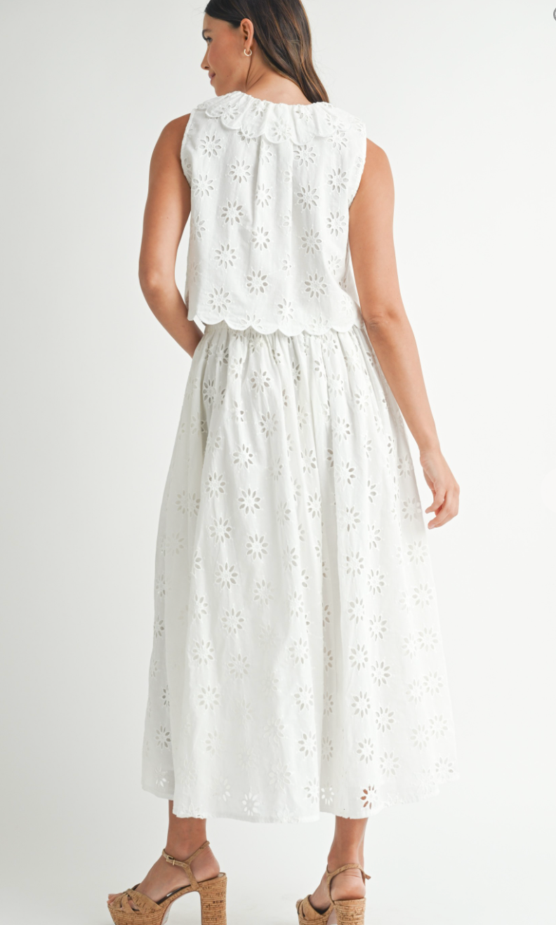 Millie Eyelet Midi Skirt