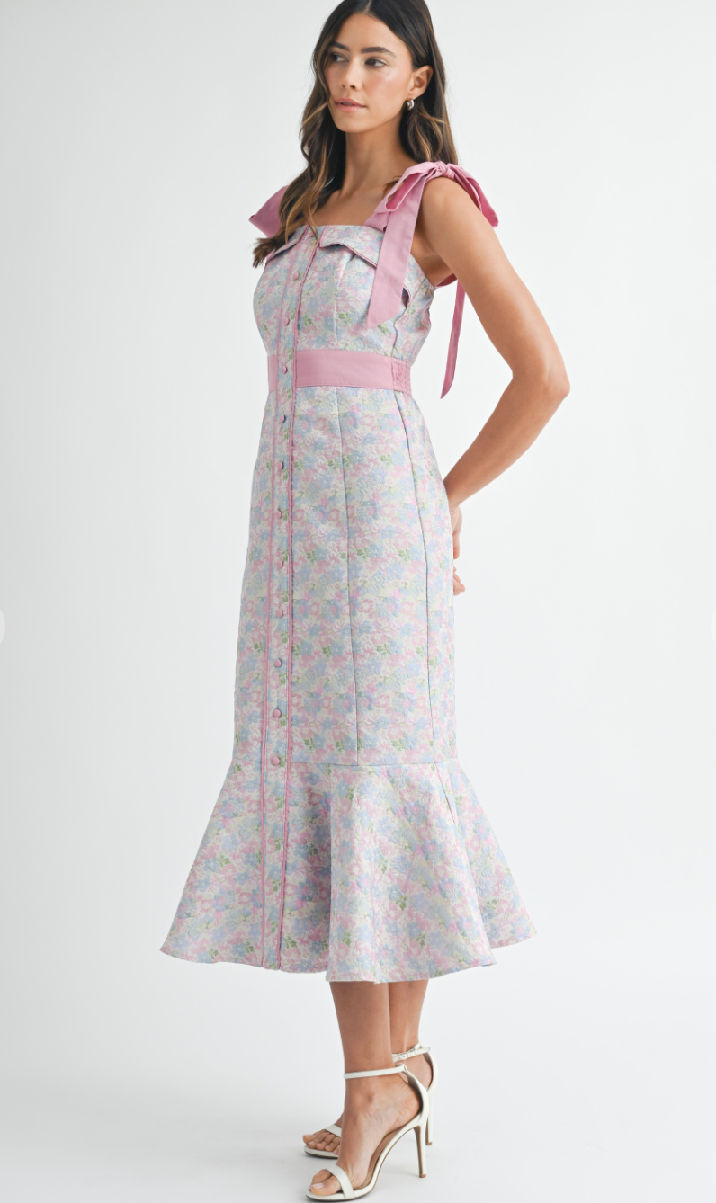 Savannah Tied Shoulder Midi Dress