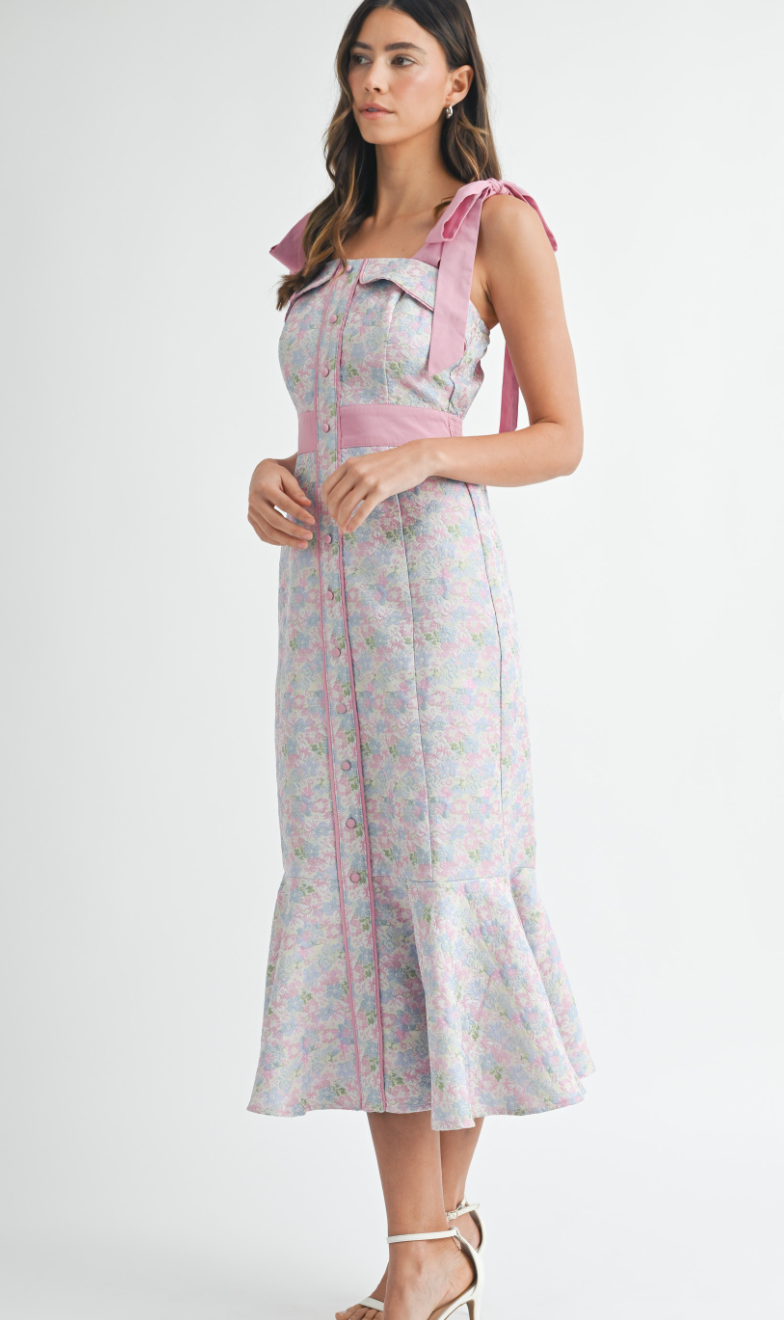 Savannah Tied Shoulder Midi Dress