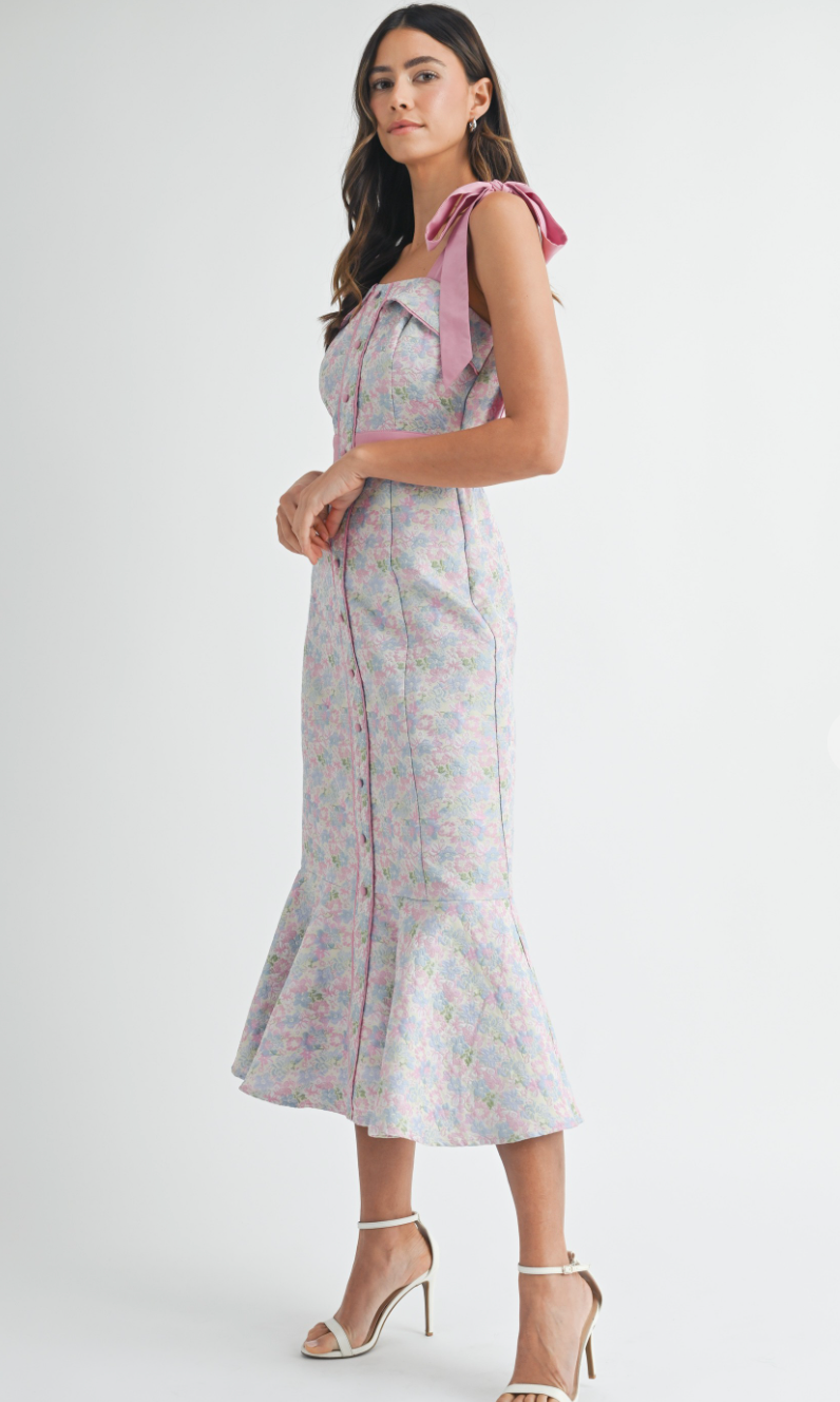 Savannah Tied Shoulder Midi Dress