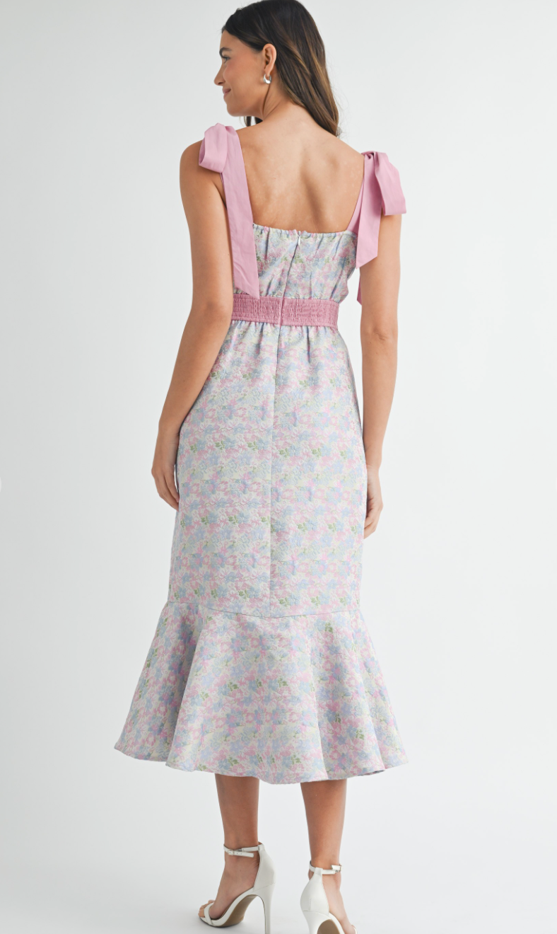 Savannah Tied Shoulder Midi Dress