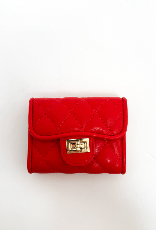 Quilted Card Holder Red