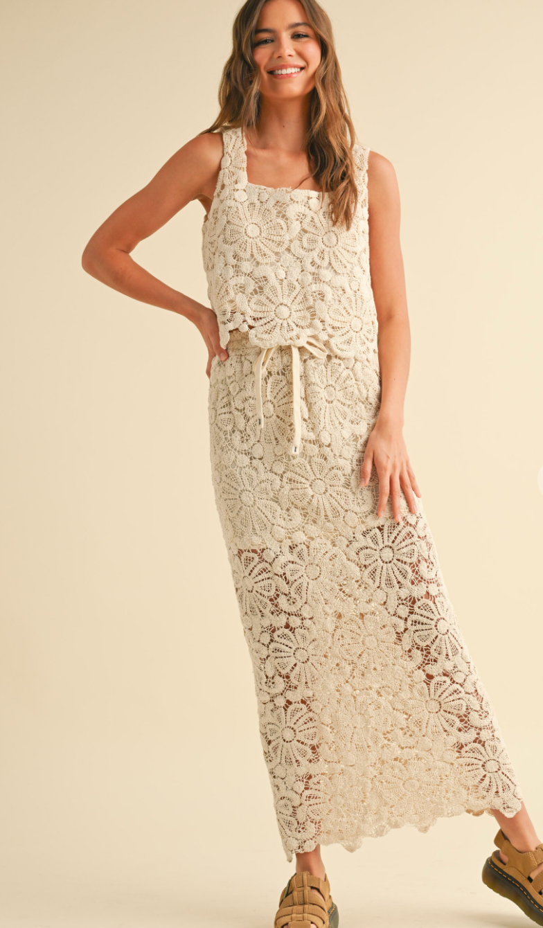 Pheobe Crochet Skirt & Tank Set of 2