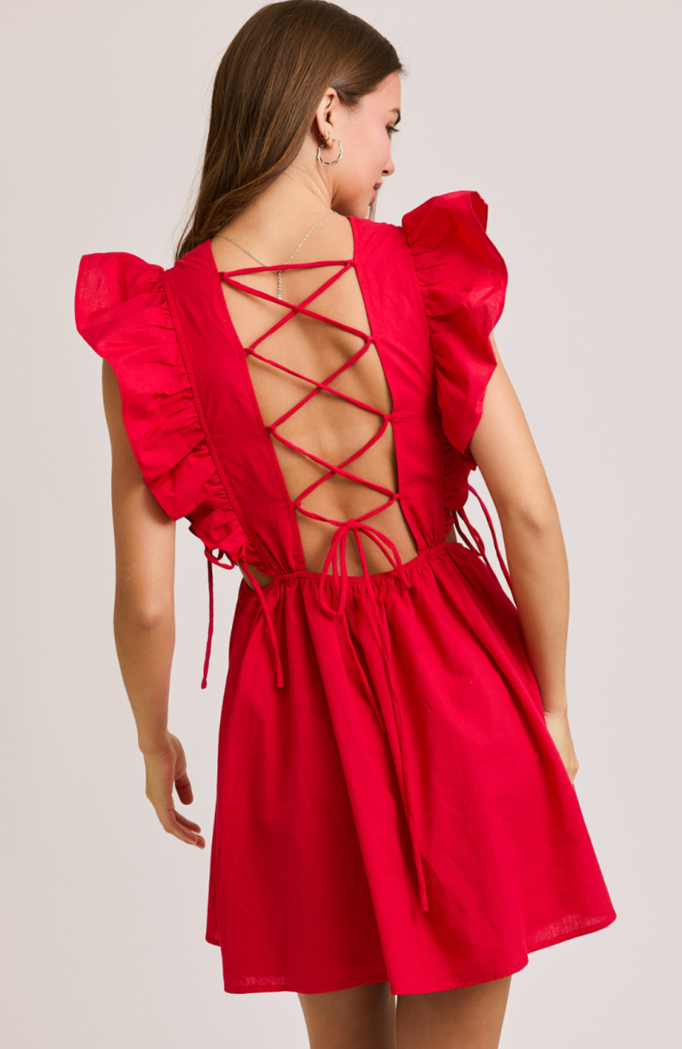 Camille Red Ruffle Dress