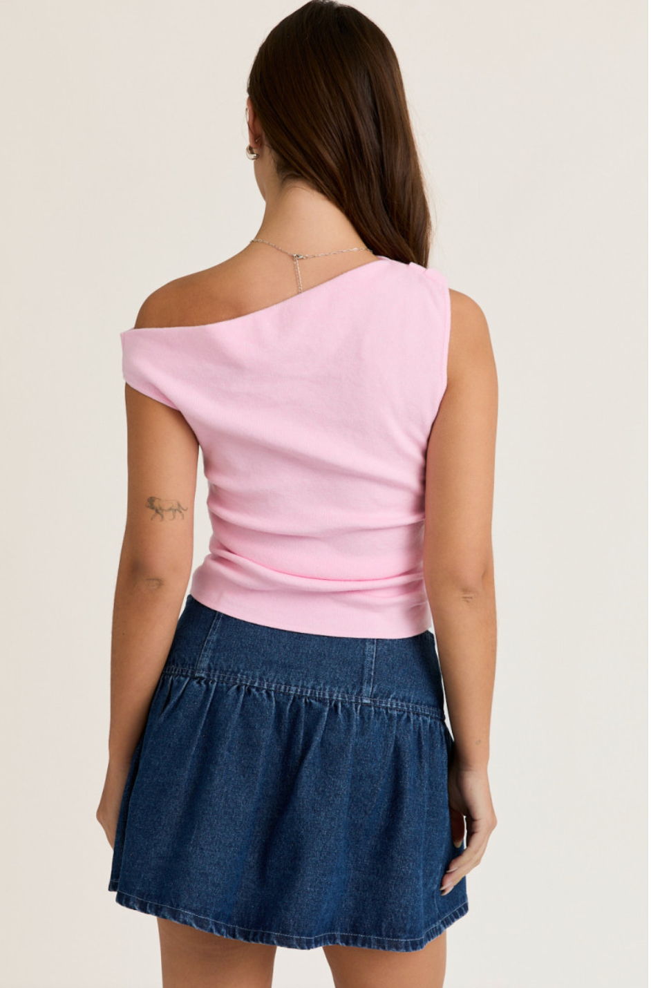 Asymmetrical Sweater Tank Pink