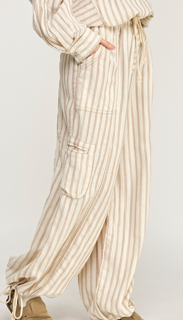 Sand Stripe Drawstring Pants