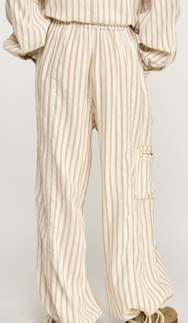 Sand Stripe Drawstring Pants