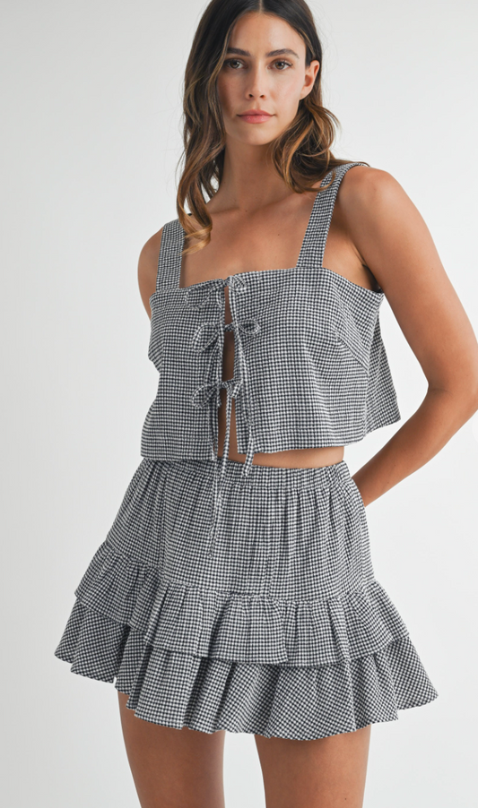Bow Tie Bubble Skirt Set of 2 Black
