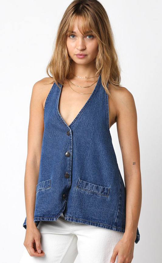 Denim Halter Top